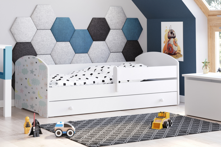 LUK børneseng 140x70 med skuffe - Stjerner