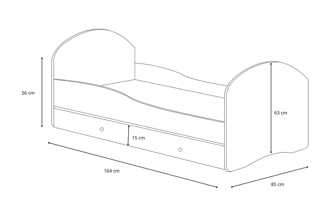 Enkeltseng Luk 160x80 med skuffe