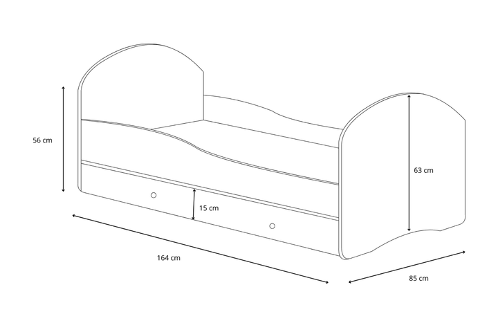 Enkeltseng Luk 160x80 med skuffe