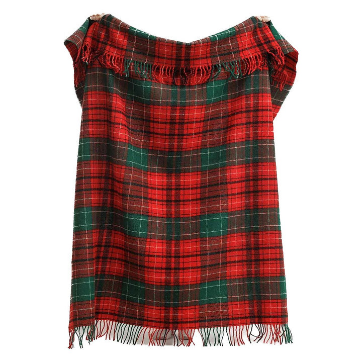Uldtæppe tartan noel - rød, grøn