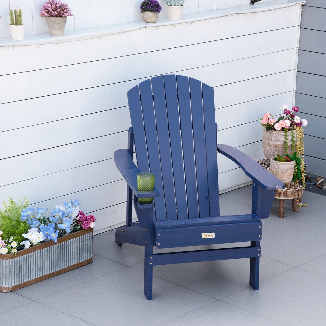 Andirondack havestol, havestol, liggestol, justerbar ryglæn, 72B x 94D x 93H cm, blå