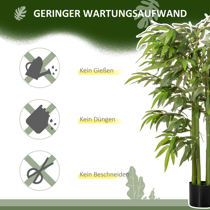 Kunstig plante, plastik bambus i potte, 780 blade, realistisk look, lav vedligeholdelse, 140 cm, grøn
