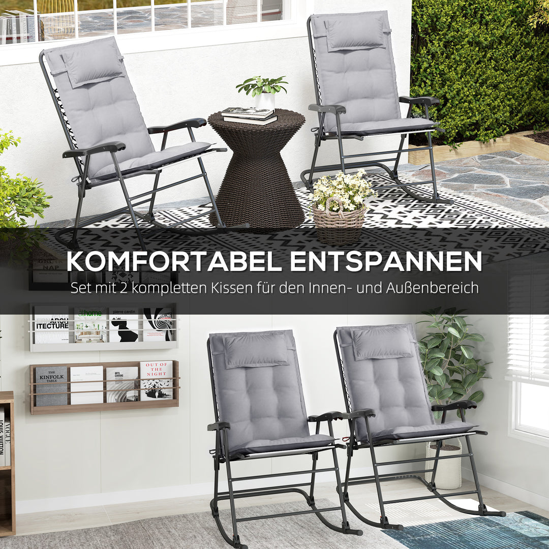 Sæt med 2 hynder til liggestol vandafvisende liggestol hynde til haveliggestol polstringshynde 50x116x5 cm, lysegrå