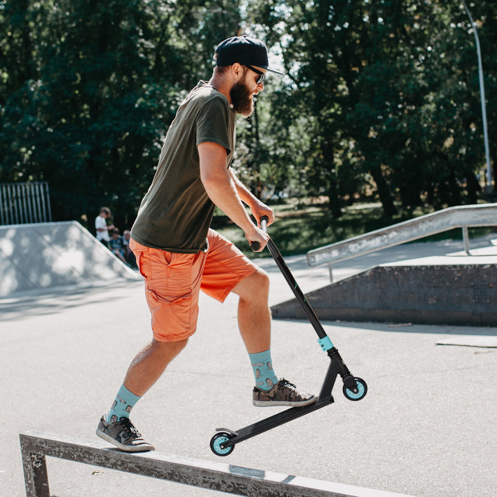 Pro stunt løbehjul, løbehjul til freestyle tricks, aluminium, metal, syntetisk læder, til børn og voksne, grøn