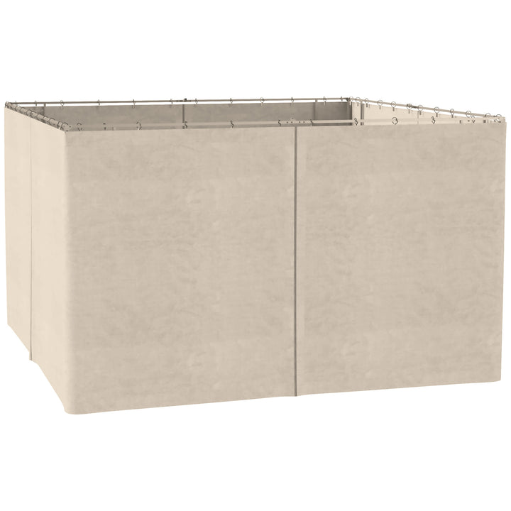 Sidepanelsæt med 4 til 3x4m pavillon, sidepaneler med kroge, 352 x 205 cm, vandtæt, stabil, vinterbestandig, sidepanel, sidepaneler til partytelt, havepavillon, beige