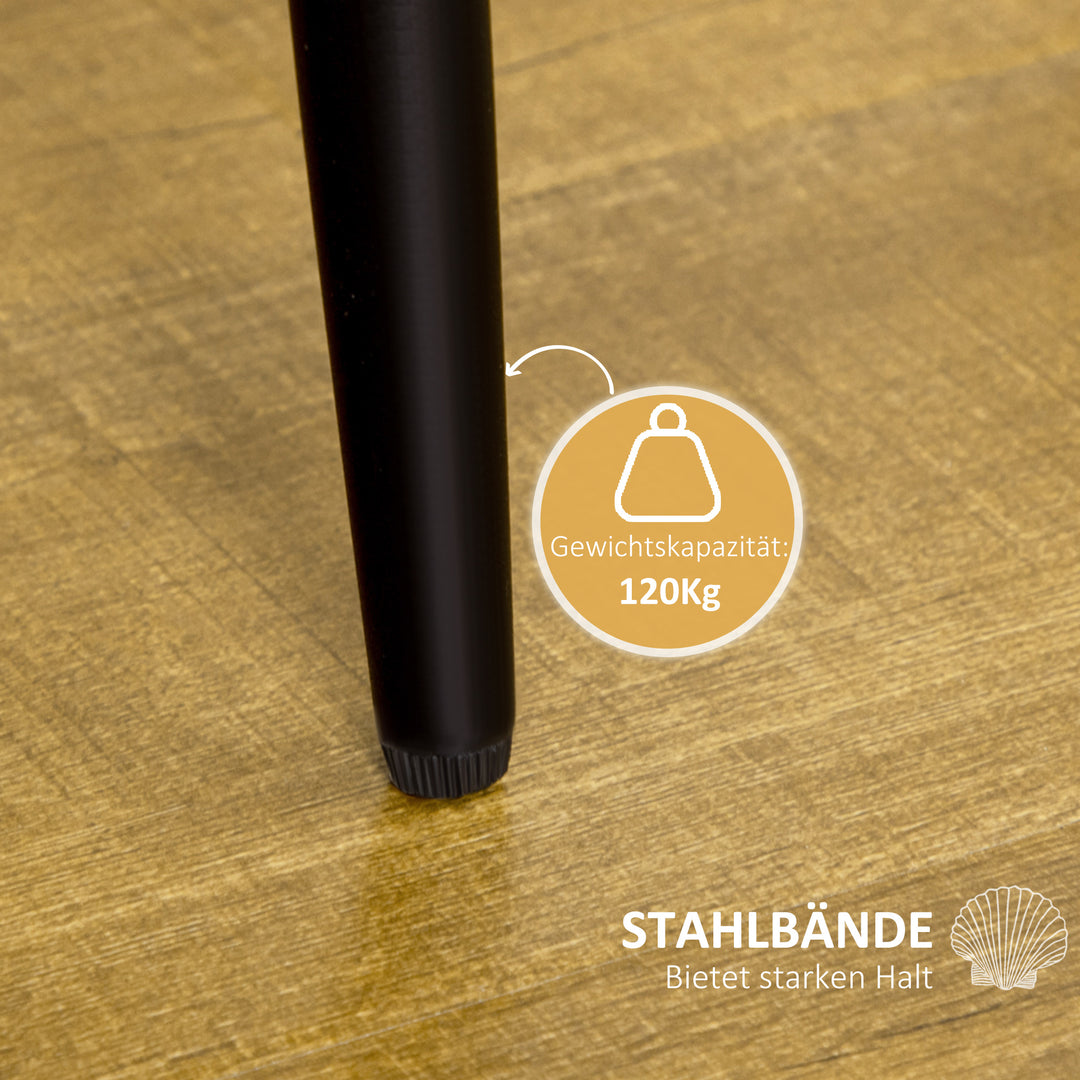 Sæt med 2 spisestuestole i skandinavisk design, køkkenstole, samp look, creme + sort