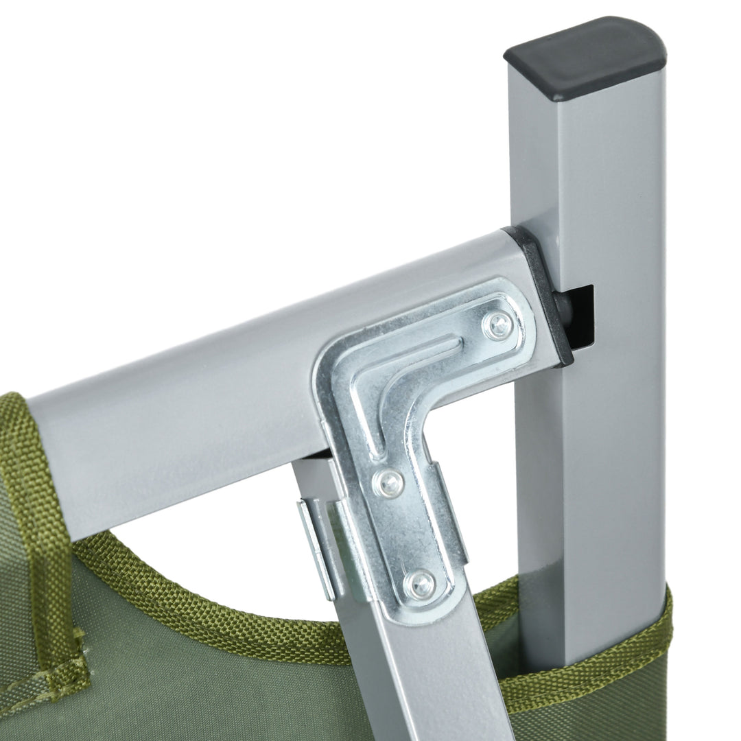 Campingseng, 5-delt sæt, inklusive bæretaske, 193 x 86 x 43/63 cm, grøn