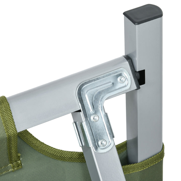 Campingseng, 5-delt sæt, inklusive bæretaske, 193 x 86 x 43/63 cm, grøn