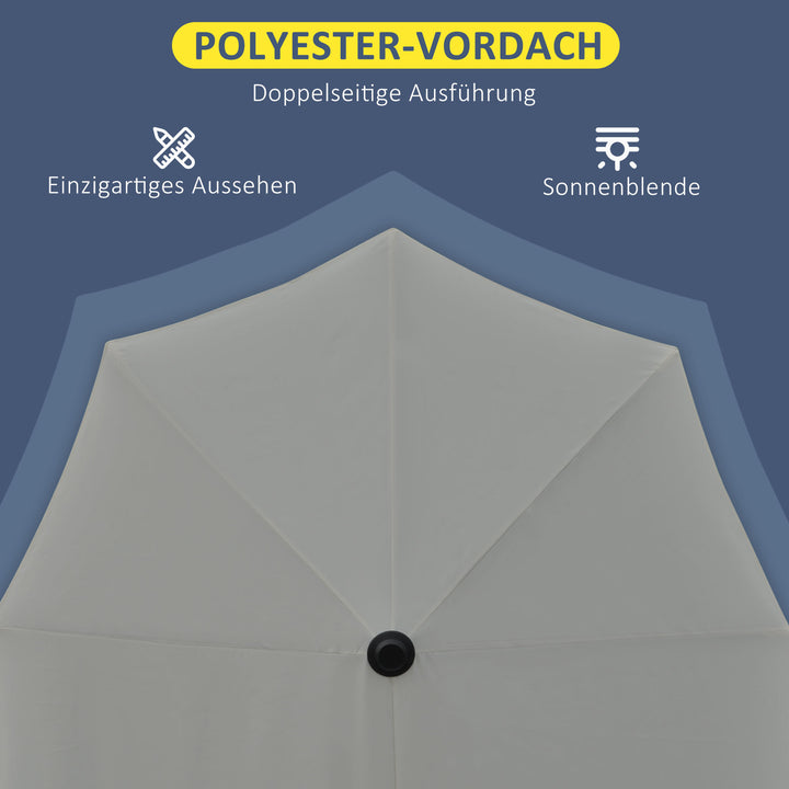 2 x 2 m parasol, halvrund parasol, balkonparasol med holder, vandafvisende til have, terrasse, gårdhave, 100% polyester, mørkegrå