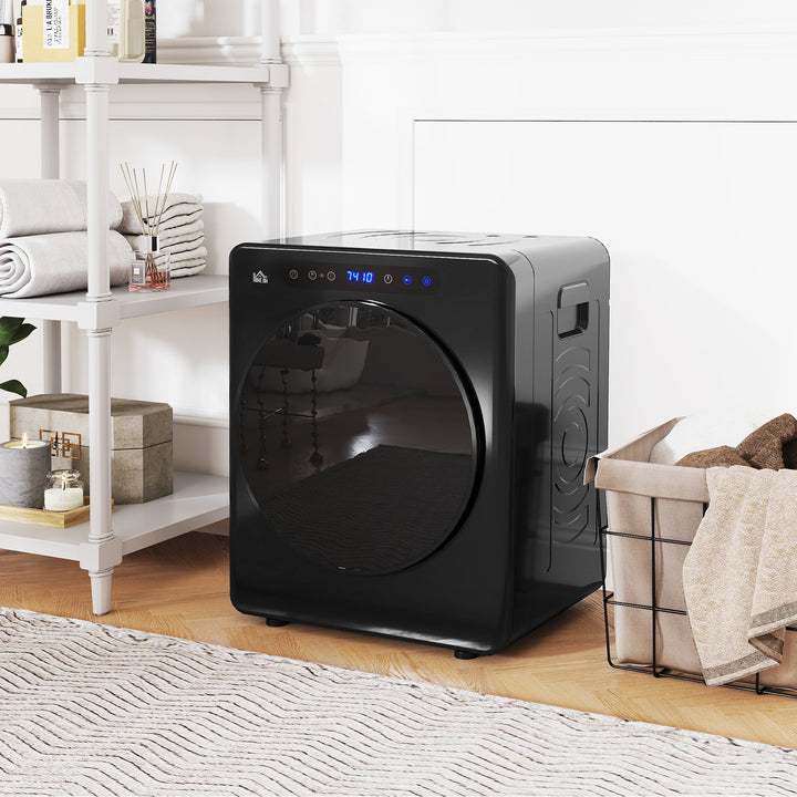 Tørretumbler, 6 programmer, 40-60°c, 4 kg kapacitet, kompakt, touch-betjening, sort
