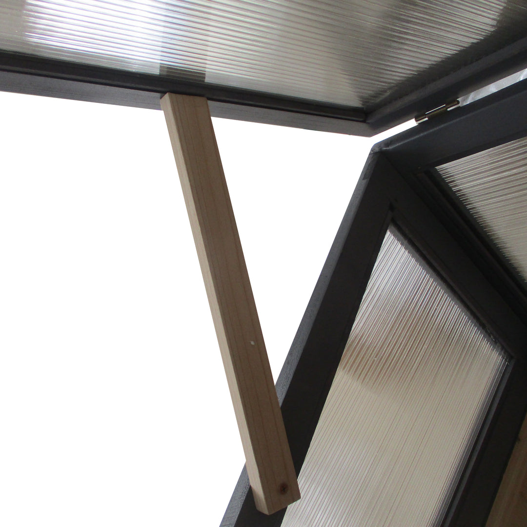 Højbed af træ med kold ramme 2-i-1 drivhus tomathus grøntsagsbed urtebed plantekasse til have balkon og terrasse polycarbonat grå 120 x 54 x 112/122 cm