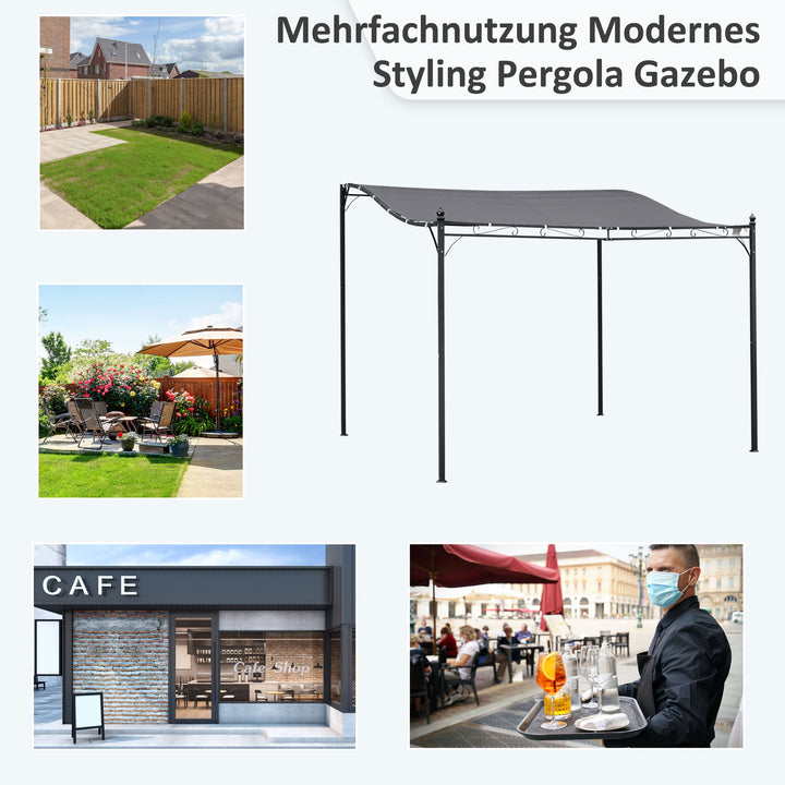 Pergola havepavillon pavilion baldakintelt metal grå 297x297cm