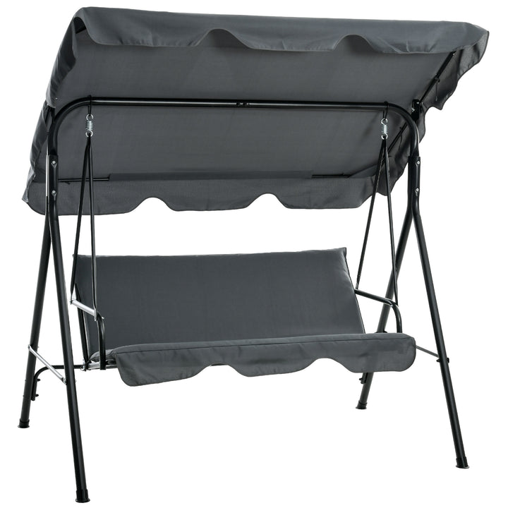 Hollywood gynge, havegynge, 3-personers gyngebænk med tag, stål, 172 x 110 x 153 cm, grå