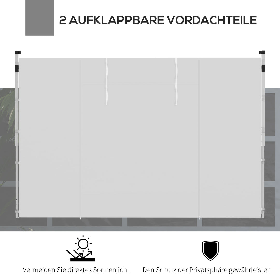 Pavillongardiner, sæt med 2, til 3x6m eller 3x3m havepavilloner, med vinduer og døre, hvid