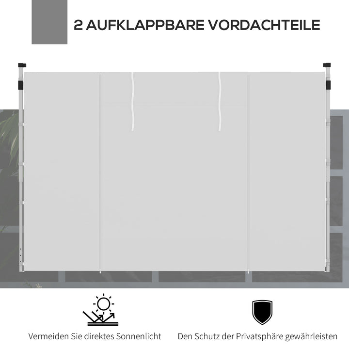 Pavillongardiner, sæt med 2, til 3x6m eller 3x3m havepavilloner, med vinduer og døre, hvid