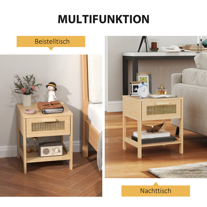 Natbord, natbord, sidebord med skuffe, mdf 40 x 40 x 48,4 cm
