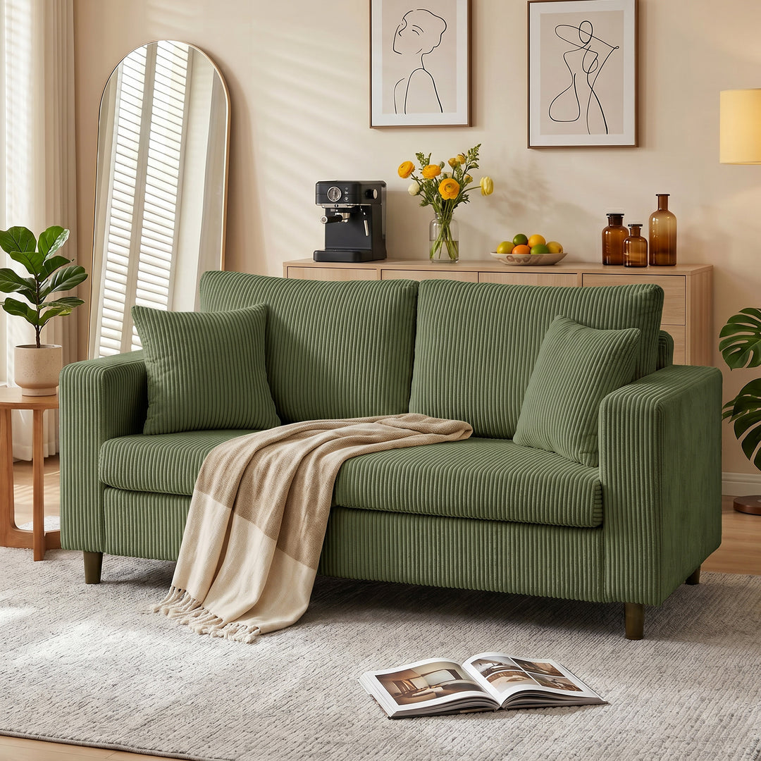 2-personers sofa, 170 cm sofa med corduroy-look, bredde, sædedybde