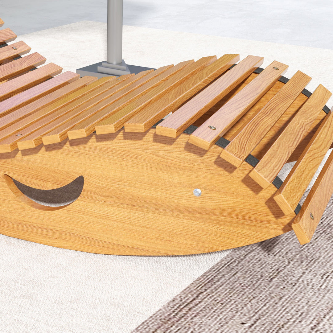 Udendørs gyngestol, høj ryg, justerbar base, fyrretræ, 130 x 60 x 60 cm, lysebrun