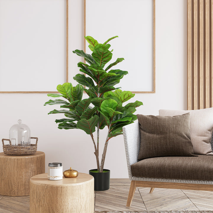 Kunstig figentræ 110cm kunstig plante, plastik kunstige planter i potte, dekoration gave