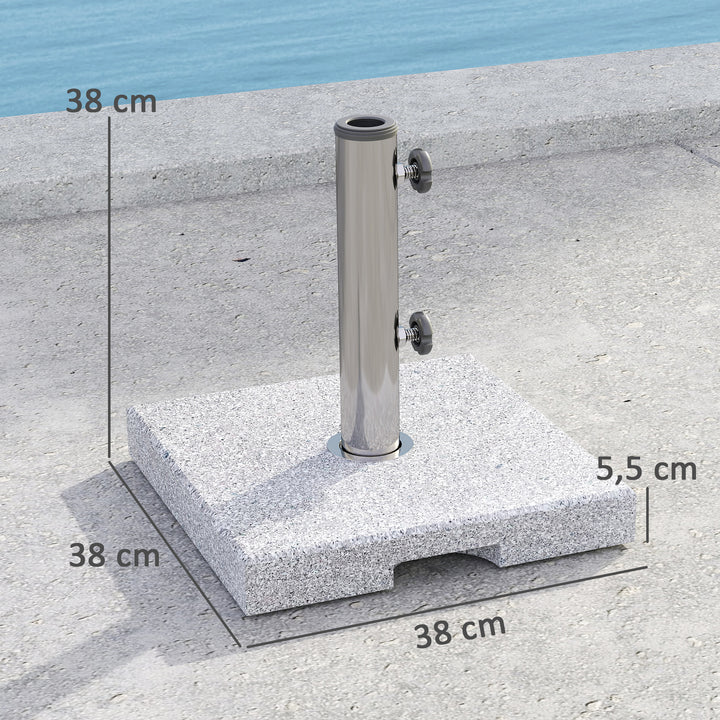 Granit parasolfod, 21 kg, firkantet parasolholder, parasolvægt til parasoller 32/38/48 mm