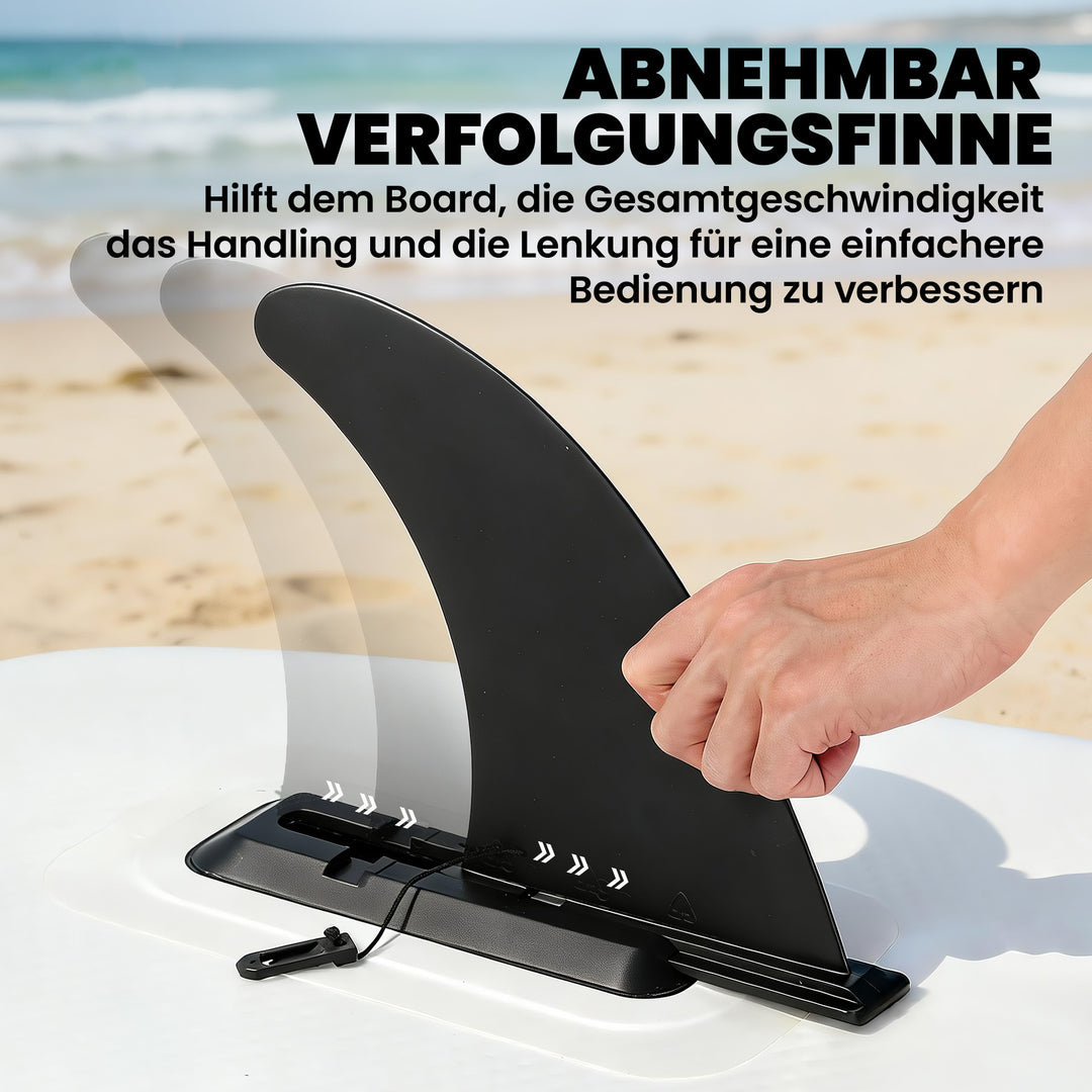 Oppusteligt Stand Up Paddleboard-sæt 305 cm SUP-board med aluminiumspadel, aftagelig finne og fodrem