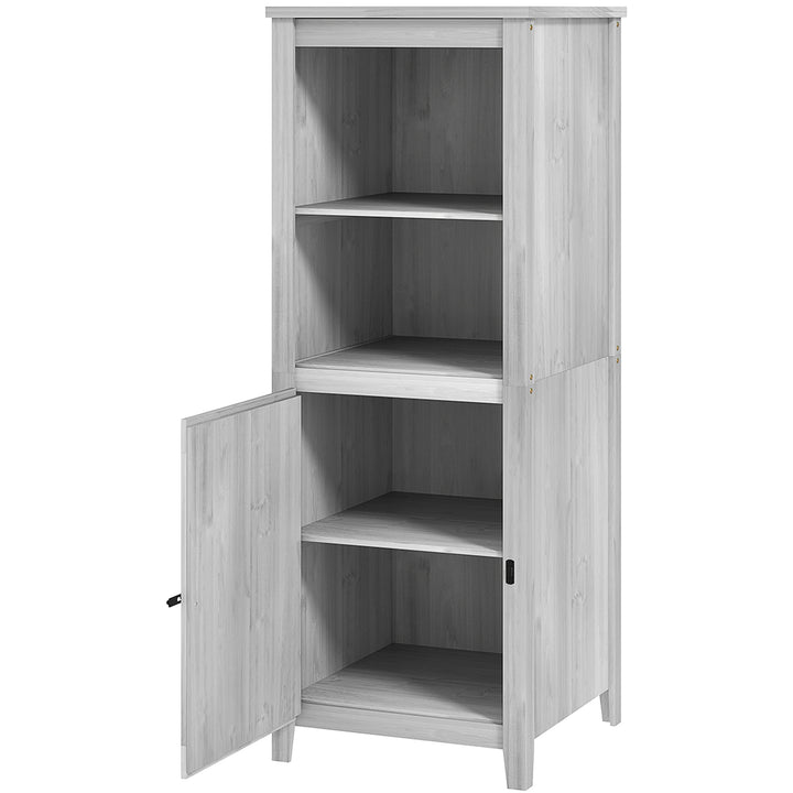 Haveskur med ladeport, justerbare hylder, slankt design, fyrretræ, lysegrå