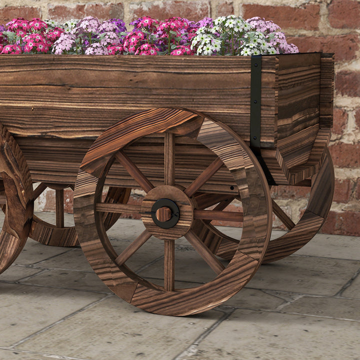 Højbed til træplanter, vejrbestandigt, trillebør, 120 x 41 x 50 cm, brun