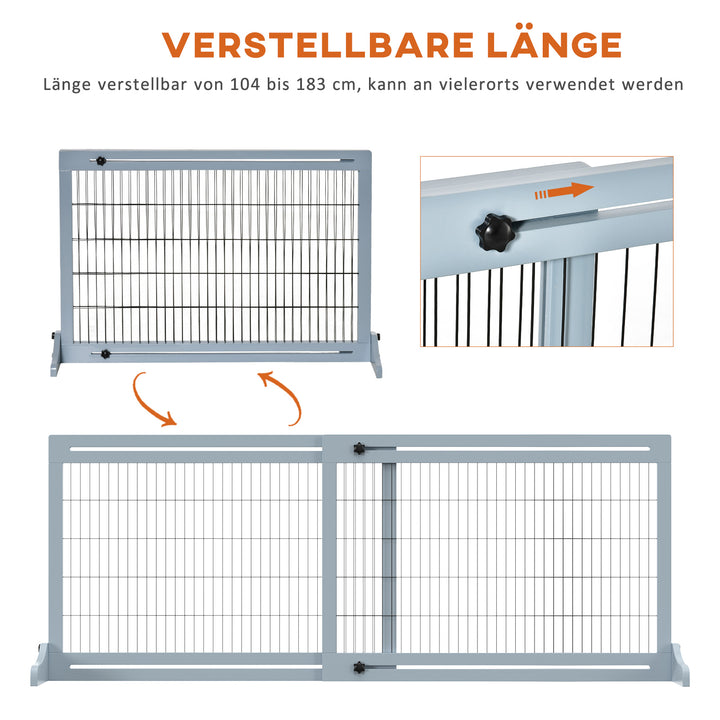 Hundesikkerhedsgitter, trappesikkerhedsgitter, 180 cm højt, højdejusterbart, grå + sort