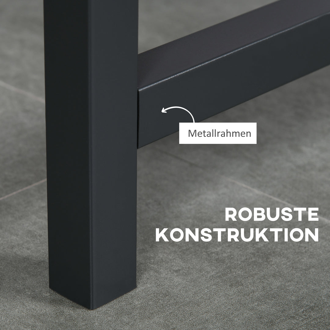 Foldbart spisebord, industrielt bord, foldbart, lavet af metal og træ, pladsbesparende, brun