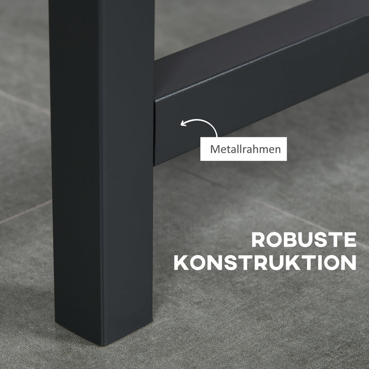 Foldbart spisebord, industrielt bord, foldbart, lavet af metal og træ, pladsbesparende, brun