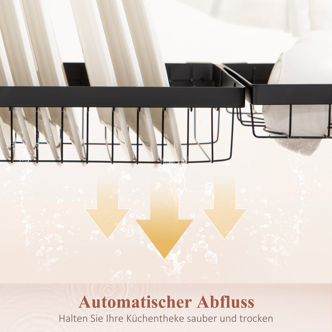 Opvaskestativ, modulær metalopvaskeholder, kan holde op til 23 kg, sort