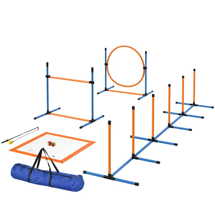 Agility set hunde 7-delt agilityudstyr til hundetræning plug-in forhindringssæt til legetræning