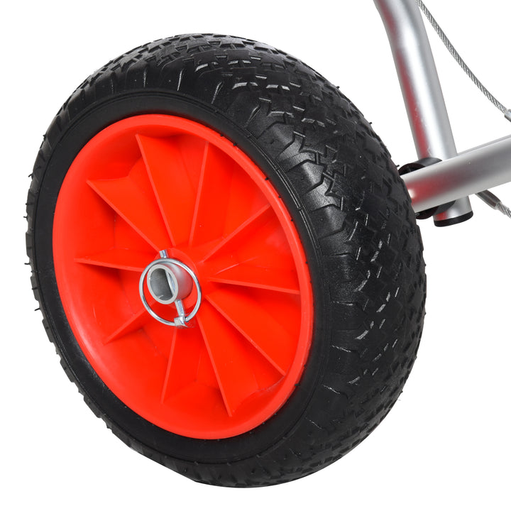 Kajakvogn aluminium bådvogn sammenklappelig transportvogn kunstlæderdæk sølv 75 kg 75 x 43 x 46 cm