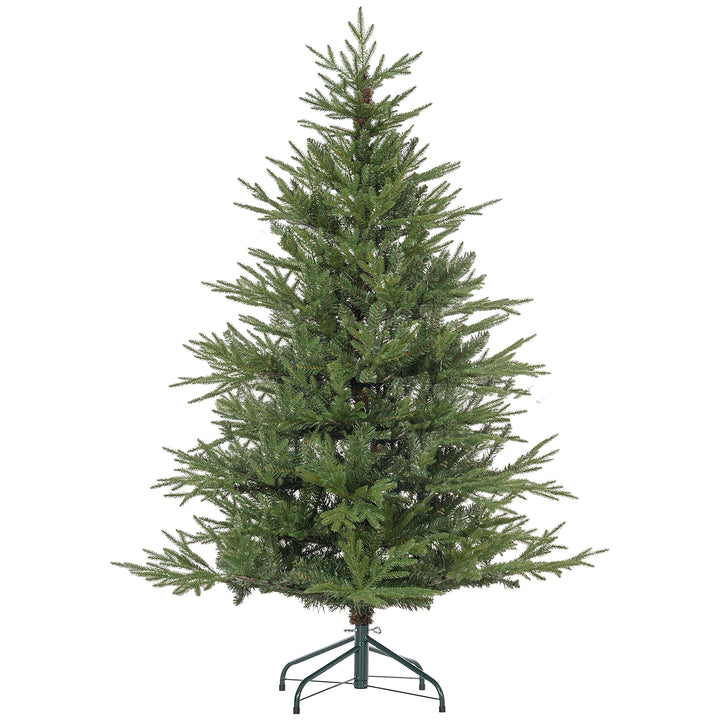 Juletræ 150 cm, realistisk udseende, hurtig montering, inklusive fod, brandhæmmende plast