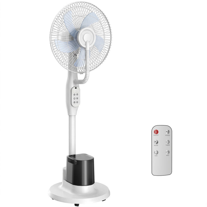 Stående ventilator med dugfunktion, 70° oscillation, 3 hastigheder, 3 tilstande, 3,5L vandtank, hvid