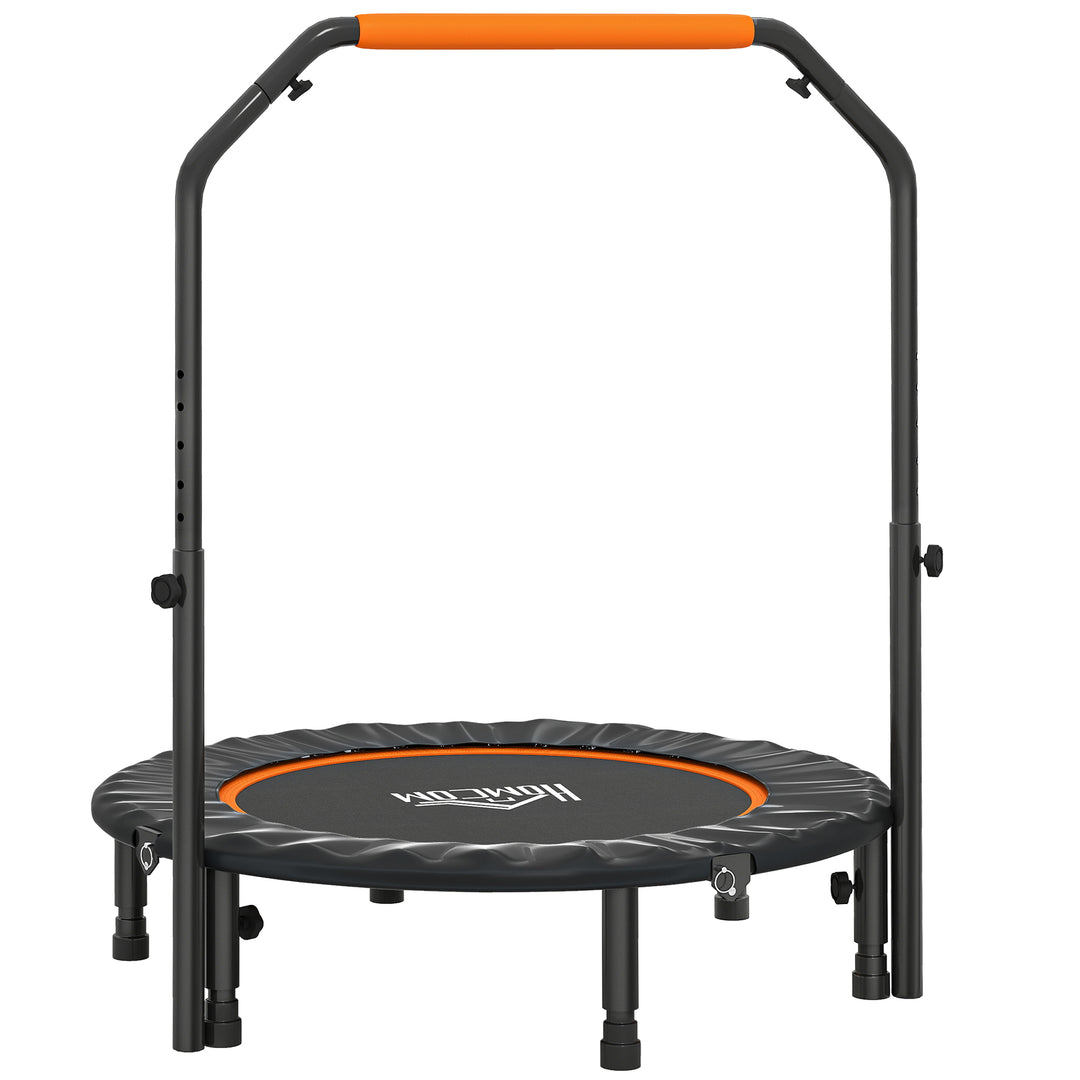 Fitnesstrampolin, foldbar, justerbart håndtag, Ø102 x 123H cm, op til 150 kg, sort