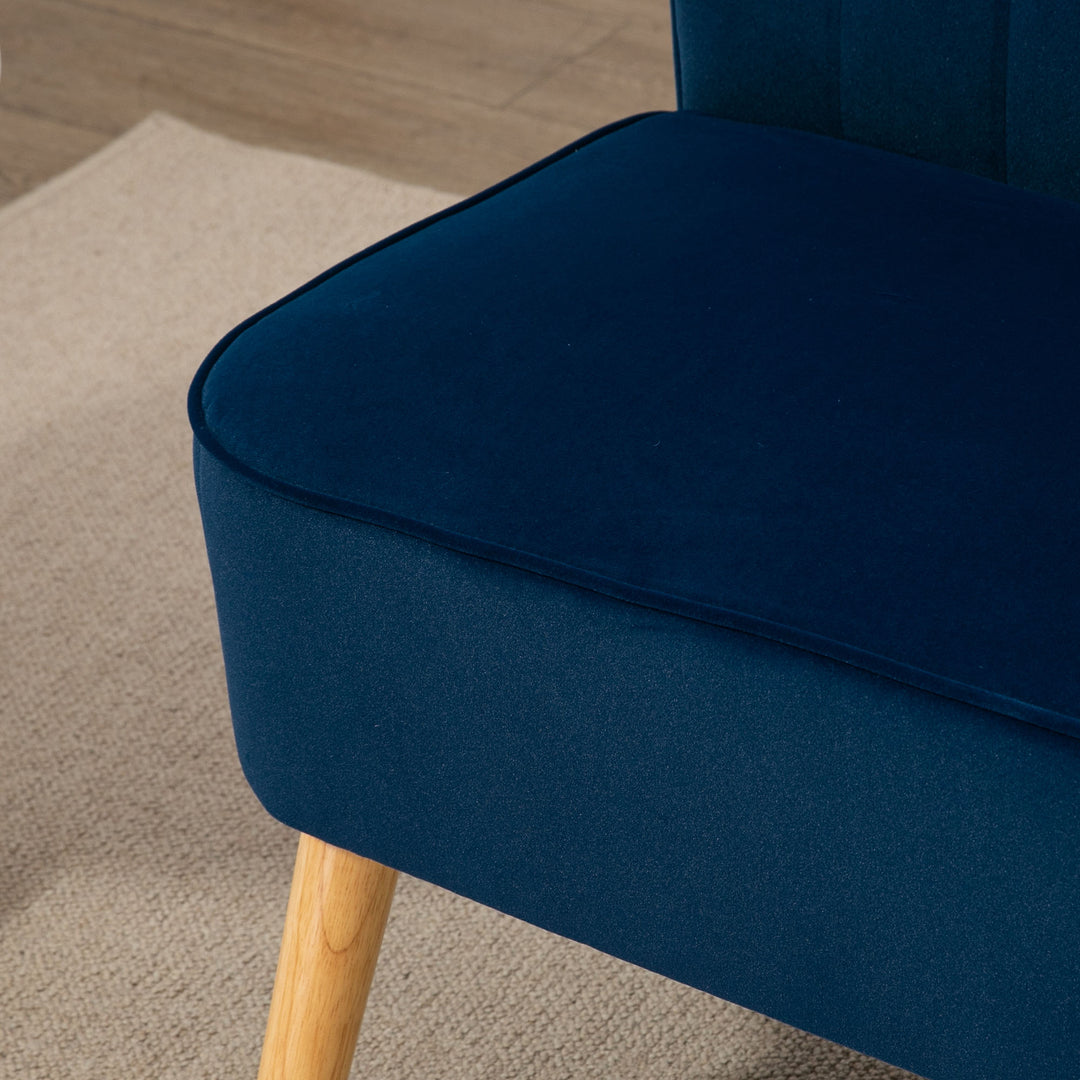 Sofa retro design 2-personers sofa, træben, 117 cm x 56,5 cm x 77 cm, blå