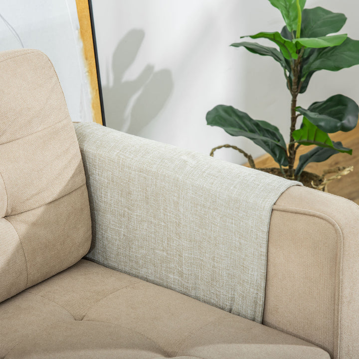 2-Delt kradsemåtte, ridsebeskyttelse, sofa, sisal kradsetæppe til katte, lænestole, sofaer, kradsemåtte til katte, beige og grå, 130 x 45 x 0,3 cm