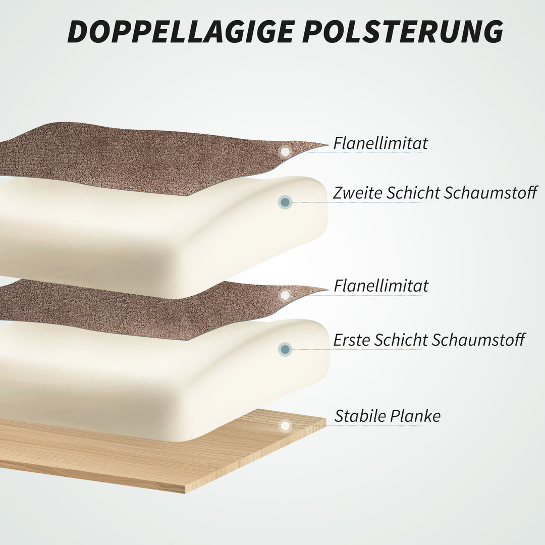 Ergonomisk kontorstol, lænestol til ryglæn, fodstøtte, blødt stof, lysebrun
