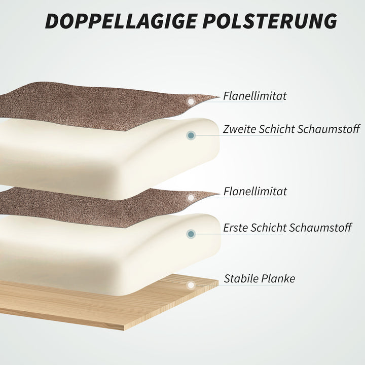 Ergonomisk kontorstol, lænestol til ryglæn, fodstøtte, blødt stof, lysebrun