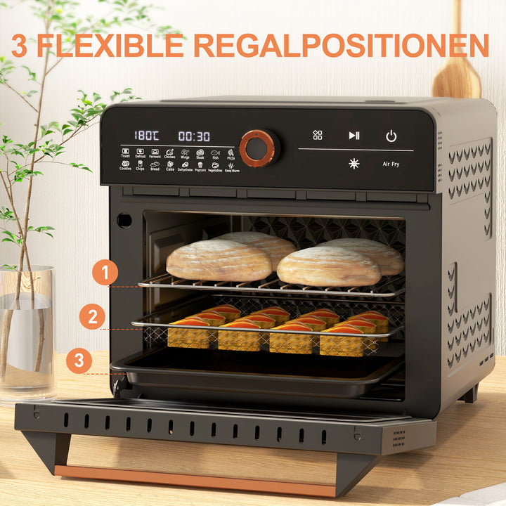 Miniovn, 20 l, miniovn, 40-220°c, 17 tilstande, timer, 36 x 37 x 34,5 cm, sort