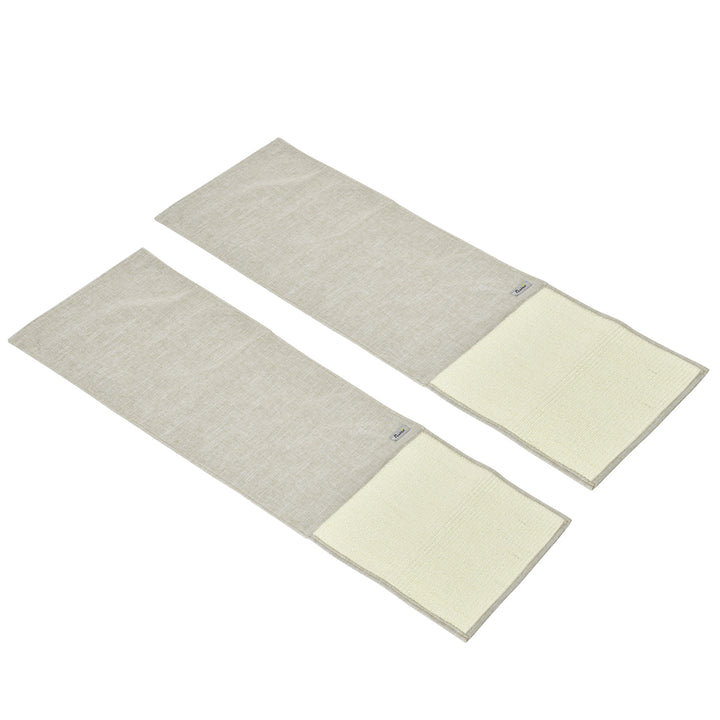 2-Delt kradsemåtte, ridsebeskyttelse, sofa, sisal kradsetæppe til katte, lænestole, sofaer, kradsemåtte til katte, beige og grå, 130 x 45 x 0,3 cm