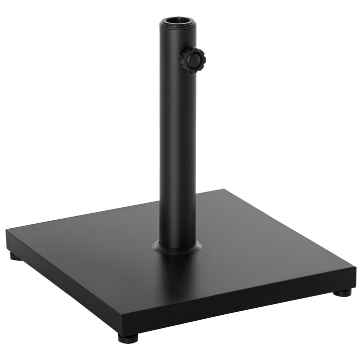 Parasolfod 13 kg, firkantet parasolholder, parasolvægt, stativ til parasoller med 35/38/48 mm rørdiameter, til altan, terrasse, have, sort