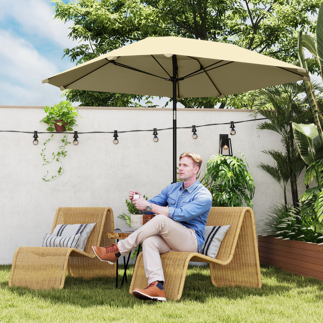 2,3 m Stor Parasol til Have og Terrasse - Justerbar med Vippefunktion & Håndsving