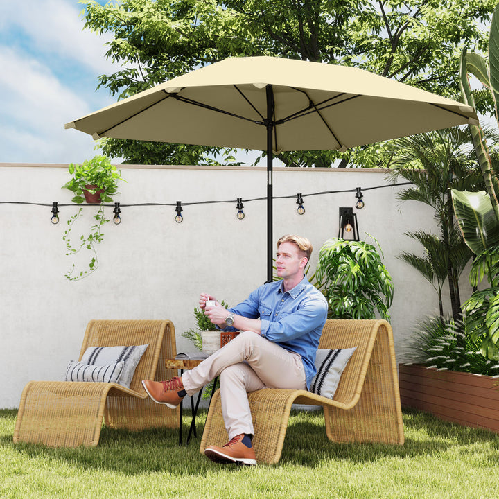 2,3 m Stor Parasol til Have og Terrasse - Justerbar med Vippefunktion & Håndsving