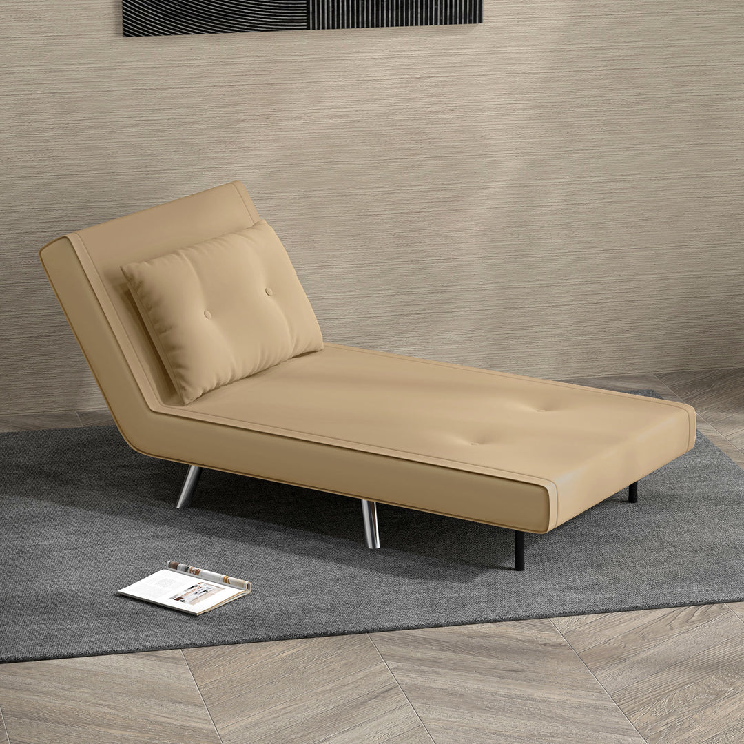 Lænestol med lænefunktion, knapsyninger, linnedlook, 77 cm x 88 cm x 83 cm, brun