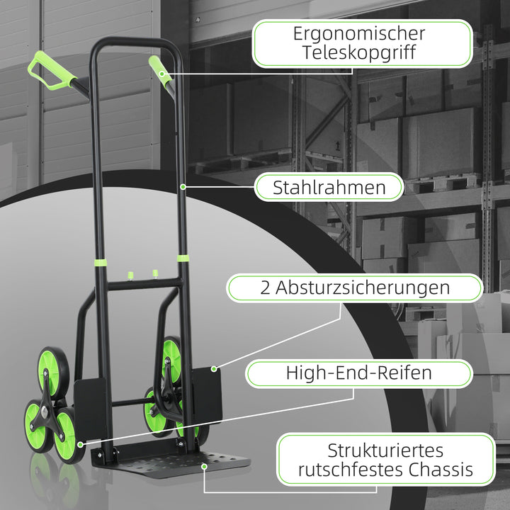 Trappevogn, foldbar transportvogn med stålramme, maks. 120 kg