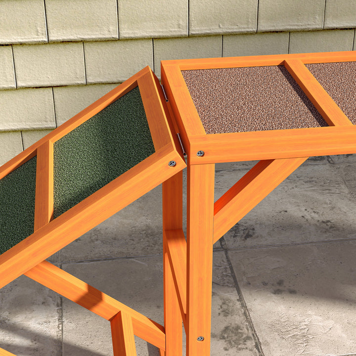 Agility hunderampe, parcours, skridsikker, vejrbestandig, træ, 335 x 55 x 60 cm, orange