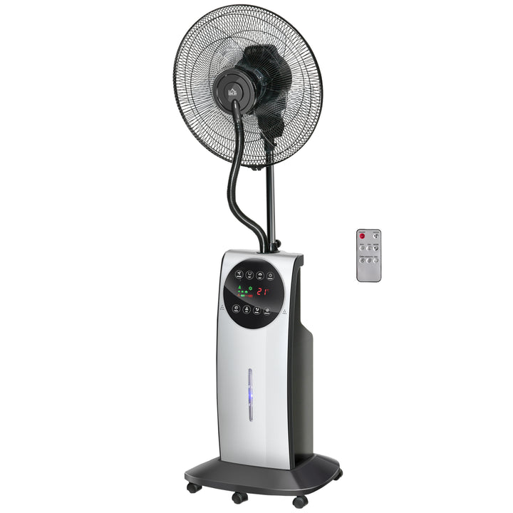 2-i-1 ventilator, LED-display, timerfunktion, Ø 44,5 x 135H cm, sølv + sort