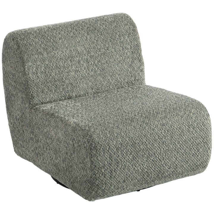 Drejelig loungestol med chenille-look, bredt sæde